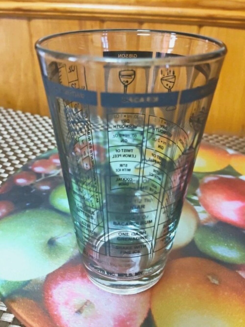 Co-Rect Products Inc Bar Glass Drink Mixer Measuring Glass Clear/Black 16 Oz